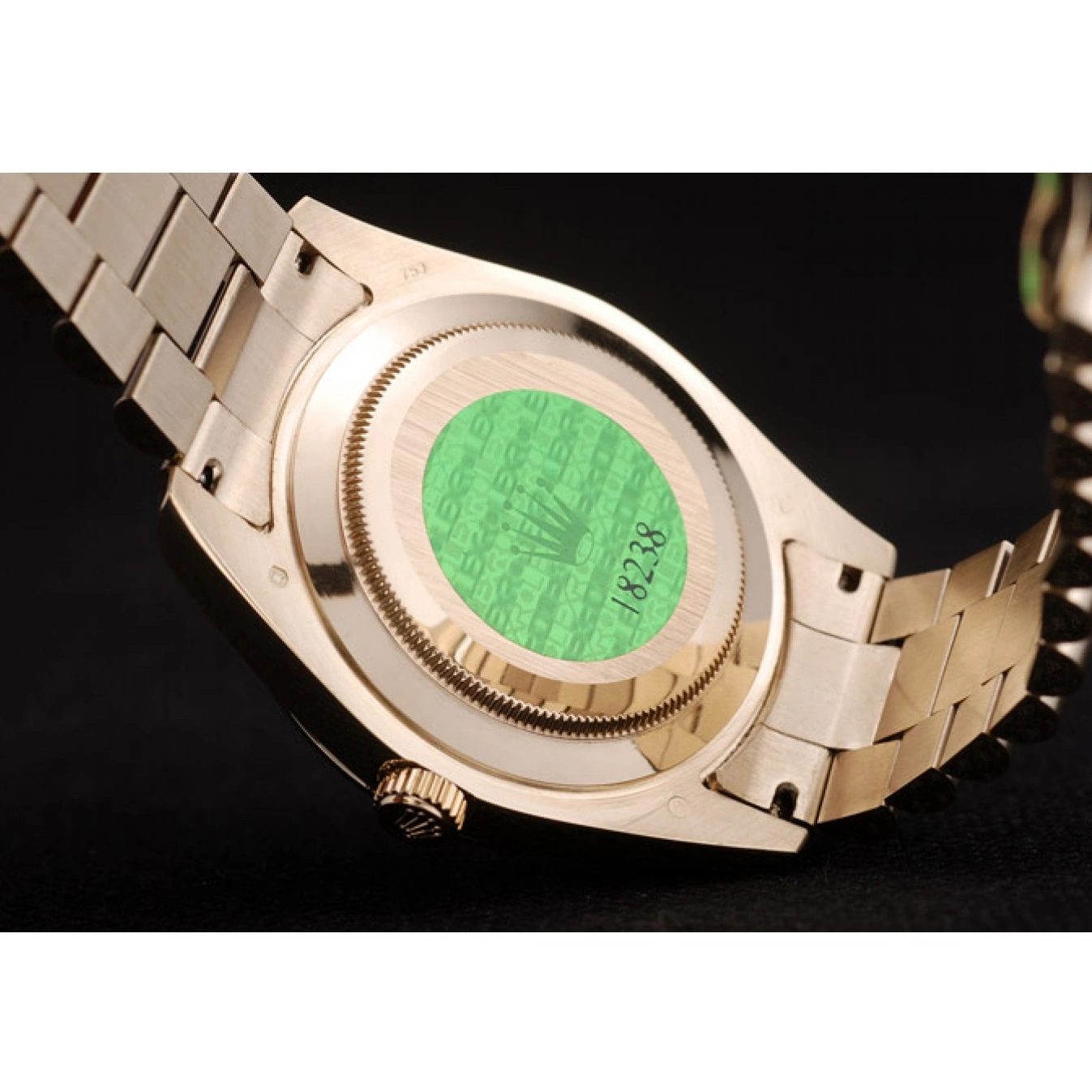 MiroTime 0725 Rolex Swiss DayDate Gold Stainless Steel Ribbed Bezel Black Dial 41998